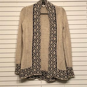 Lucky Brand tan and black cardigan sweater